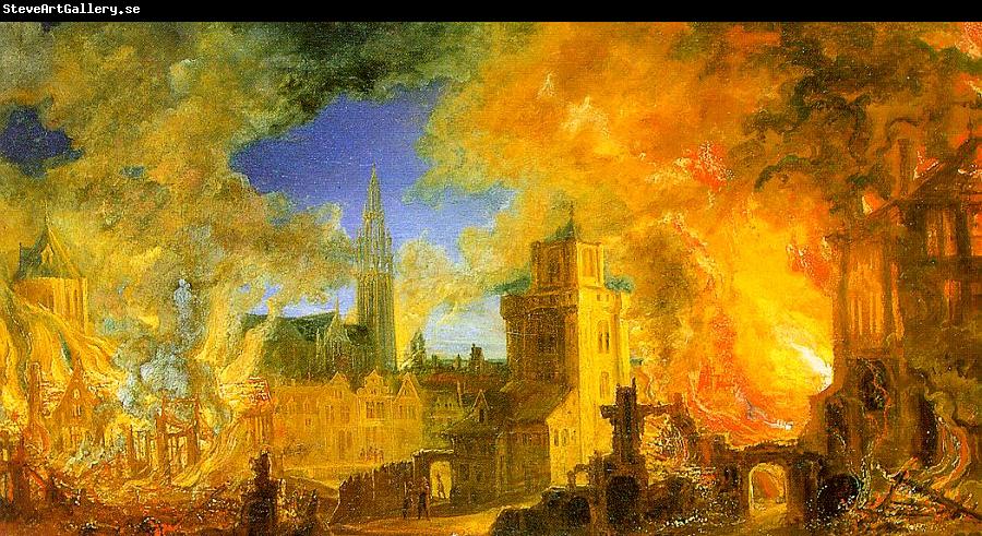 Daniel van Heil The Gunpowder Storehouse Fire at Anvers